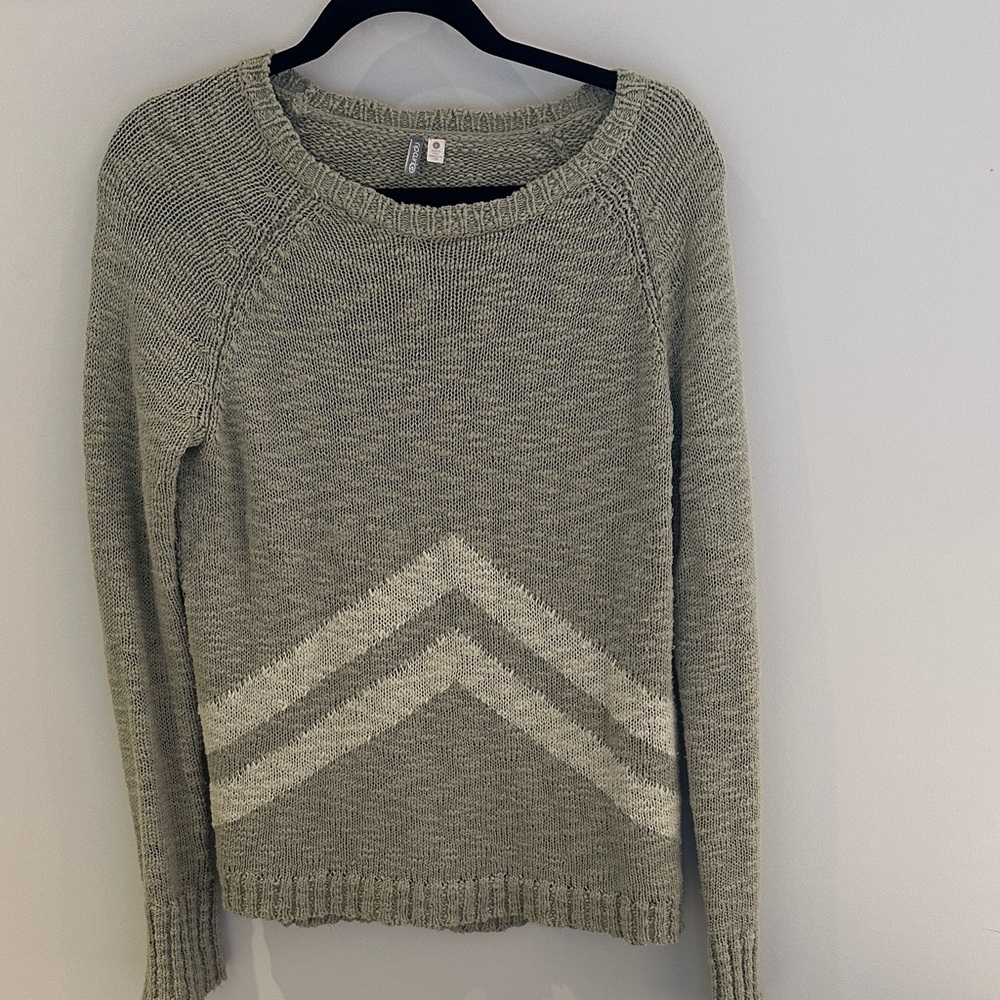 Rip Curl Olive Chevron Knit Sweater